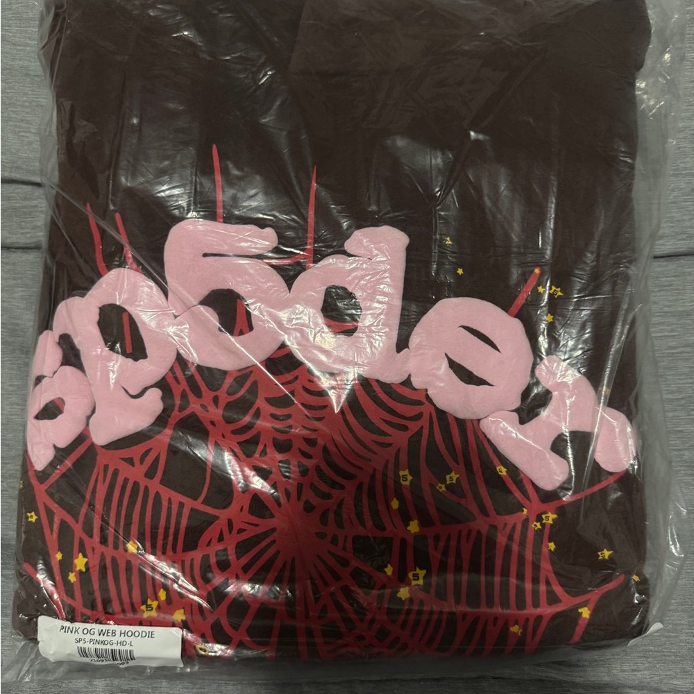 Spyder Brown Hoodie with Pink and Red Accents